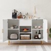 Sideboard Buffet Cabinet, Kitchen Pantry Cabinet With Adjustable Shelves, Open Small Compartments, Handles, Metal Legs, Console Table For Entrance - 2 of 4