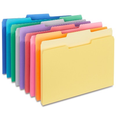 HITOUCH BUSINESS SERVICES File Folders 1/3 Cut Letter Size Assorted Colors 100/Box TR508804/508804