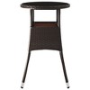 vidaXL Patio Table 23.6 in.x29.5 in. Tempered Glass and Poly Rattan Brown - 4 of 4