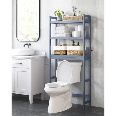 Image of SONGMICS Over The Toilet Storage Bamboo 3-Tier Gray