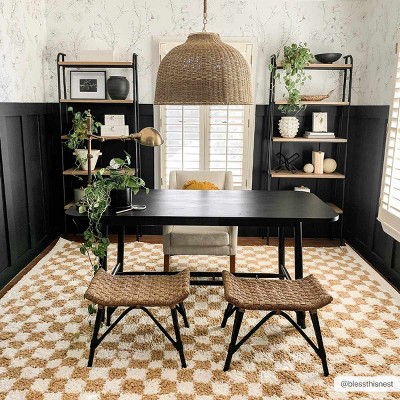 Hauteloom Kieu Mustard & Ivory Checkered Area Rug