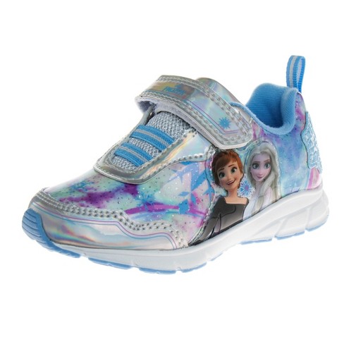 Disney Frozen Girls Cartoon Casual Shoes Led Light Up Sneakers