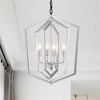 DOMETOUR Farmhouse 4-Light Matte Black/Silver Vintage Cage Chandelier, Adjustable Height for Dining, Bedroom, Living Room (E12 Bulbs Not Included) - 2 of 4