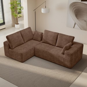 WJSHome 104" Modular Sectional Cloud Couch, Boneless Sofa with Deep Seat, Comfy Fluffy Couch with L-Shaped Chaise,Left-Facing Chaise - 1 of 4