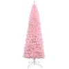 HOMCOM 8 FT Tall Unlit Slim Douglas Fir Artificial Christmas Tree with Realistic Branches with 1168 Tips, Pink - 4 of 4