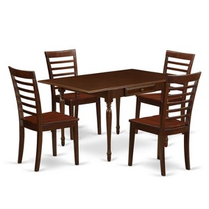 5-Piece Mahogany Finish Solid Wood Top - Dining Room Set  - Seats 4 - 1 of 4