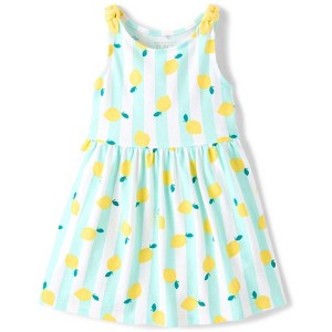blue dress 5t girlhood blue short sleeve dress with Peter pan collar & full skirt. Keyhole tie at back or neck. Size 4T / 5T main image 1