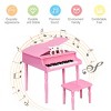 Infans 30-Key Classic Baby Grand Piano Toddler Toy Wood w/ Bench & Music Rack Pink - 3 of 4