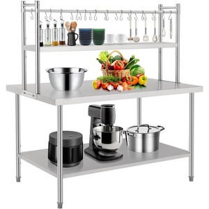 Stainless Steel Table with Overshelves, 48"x24" Commercial Kitchen Prep & Work Table, for Kitchen Restaurant Garage Warehouse - 1 of 4