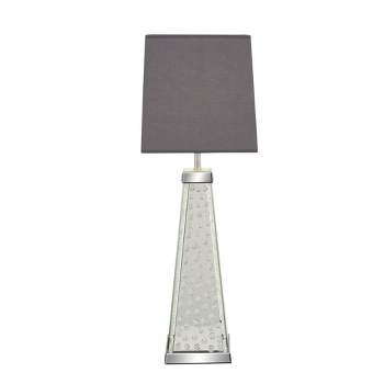 Contemporary Glass Mirrored Table Lamp Silver - Olivia & May