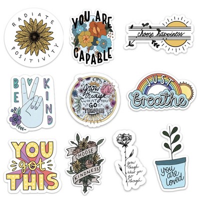 Think Positive Feel Positive Cactus Sticker – Big Moods