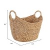 Set of 2 Extra Large Natural Water Hyacinth Boat Decorative Storage Basket - 2 of 4