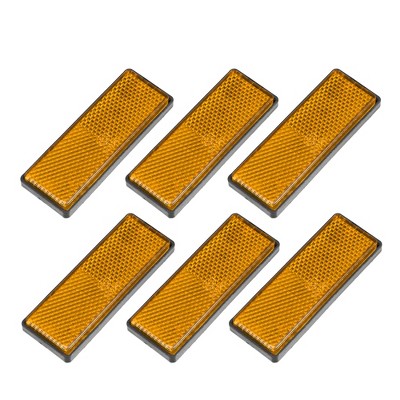 Unique Bargains Motorcycle Bike Rectangular Stick-on Safety Spoke Reflector Orange 6 Pcs