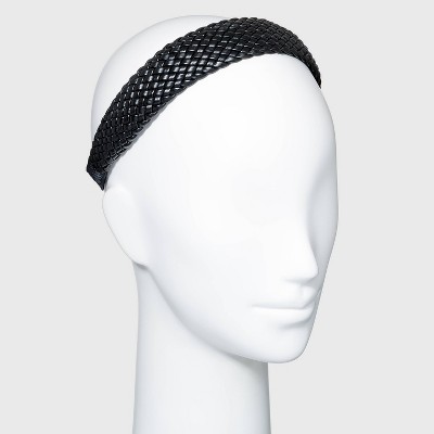 Flat Solid Braided Headband - Universal Thread™ Black