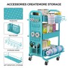 EUREKA ERGONOMIC Rolling Utility Cart,19.76"D x 20.08"W x 31.10"H,Blue - 4 of 4