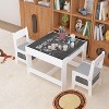 KWPZQEB 3 in1 Kids Table and Chair Set, Wooden Activity Table with Storage Drawer, Toddler Craft Table and Chairs with Versatile Tabletop for Nursery - 3 of 4