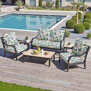 Crestlive Products Outdoor Deep Seat & Back Cushion Set 24 x 25 inch Patio Furniture Cushions with Removable Cover for Chair Sofa Couch - 1 of 4
