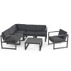 Navan 7pc Aluminum Sofa Set - Black/Dark Gray - Christopher Knight Home: Outdoor Sectional, Water-Resistant Cushions - 2 of 4