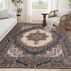 Gulches Rug 8*10 Vintage Bohemia Large Persian Non-slip Washable Rug For Living Room Kitchen Bedroom Living Room Flower Design Reddish Brown - 2 of 4