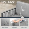 Belord Outdoor Round Wicker Patio Couch, Luxury High Back 3-Seater Sofa with Trapezoidal Back Cushion for Porch Garden Pool - 3 of 4