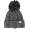 David & Young Women's Chevron Knit Winter Beanie with Matching Yarn Pom - 4 of 4