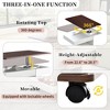 HDZNVF Adjustable End Table with Wheels, 360°Rotating Top and Storage Space for Living Room, Small Space - 3 of 4