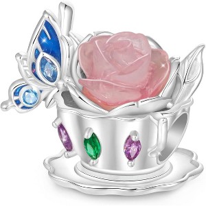 Sterling Silver Alice in Wonderland Charm - Whimsical Dangle Bead for Bracelets, Gift for Women - 1 of 4