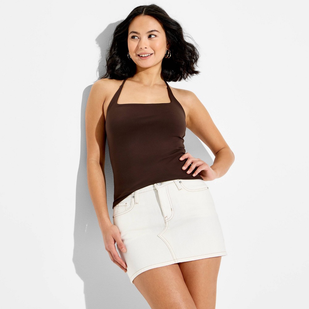Women's Butterbliss Joy Halter Top - Wild Fable™ Dark Brown L