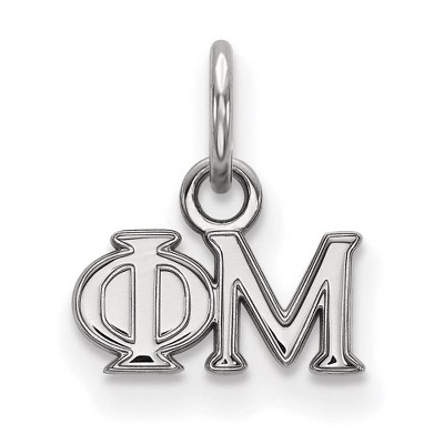 Black Bow Jewelry Sterling Silver Phi Mu Greek Life Extra Small Pendant