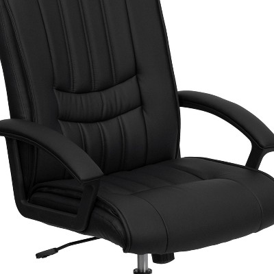 ErgoComfort Black LeatherSoft Mid-Back Swivel Executive Chair