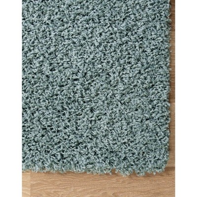 Lavish Slate Blue Rectangular Shag Rug 8'x11'