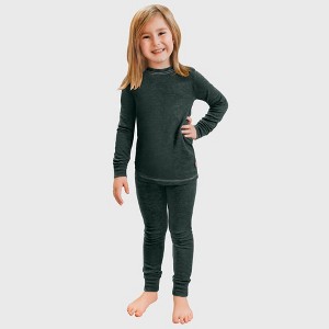 City Threads Girls USA-Made Soft & Cozy Thermal Long Johns 2-Piece Set - Warm Base Layer & Loungewear - 1 of 4