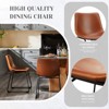 Wooakway Mid-century Accent Chair Armless Industrial Faux Leather Barstools with Metal Legs Dining Chair for Home Office Kitchen Island - 4 of 4