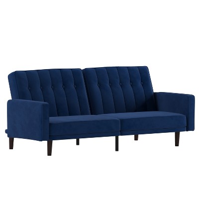 Flash Furniture Carter Premium Tufted Split Back Sofa Futon, Convertible Sleeper Couch for Small Spaces with Solid Wooden Legs