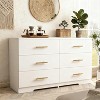 White 6-Drawer Dresser with Gold Handles, Modern Wooden Chest of Drawers for Bedroom, Living Room, Entryway - 2 of 4