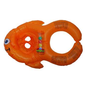 Swimline 39.5" Inflatable Me and You Goldfish Baby Seat Swimming Pool Float - Orange/Black