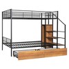 CAVINAS Twin Bunk Beds for Kids, Metal Twin Bed Frame with Drawer and Lateral Storage Ladder and Wardrobe for Bedroom, Living Room - 4 of 4
