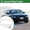 Unique Bargains License Plate Frame with Screws Caps 4 Hole 1 Set Triangle Square Hole Narrow Frame Stainless Steel - 2 of 4