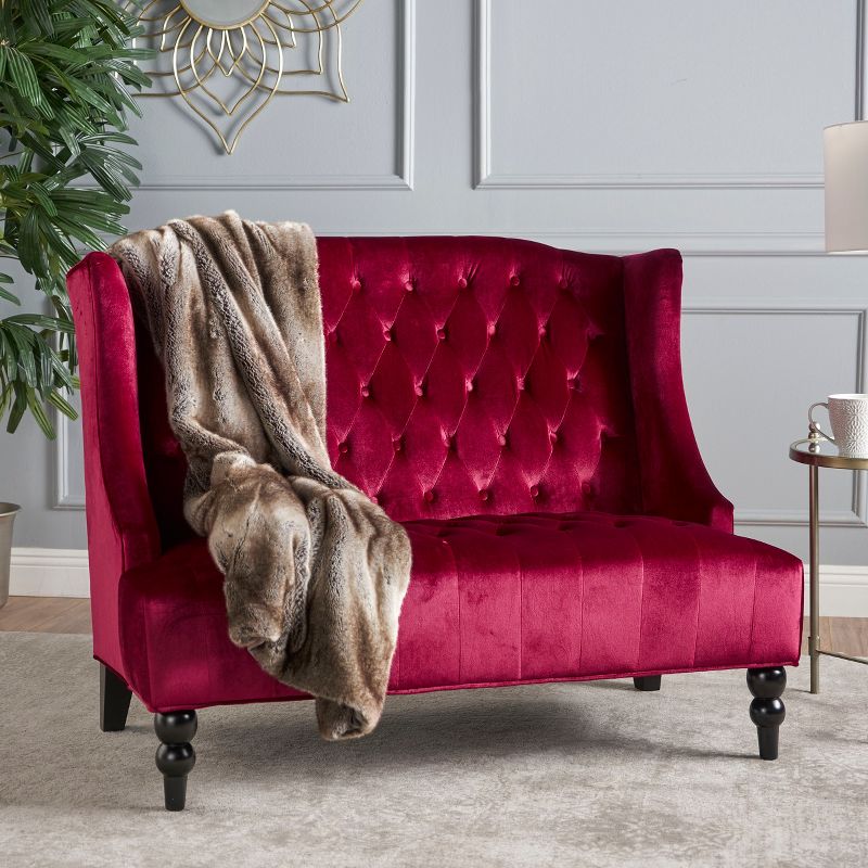 Leora Winged Loveseat - Christopher Knight Home, 3 of 7