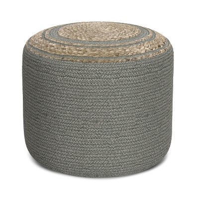 NicBex Round Braided Pouf Ottoman Versatile Accent Furniture for Comfort and Additional Seating, Dove Grey