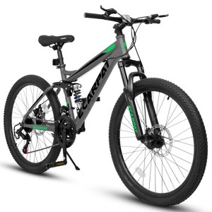 BestParts 27.5 Inch Full Suspension Mountain Bike for Adults, 21-Speed MTB Bicycle with Disc Brakes, Ideal for Fitness, Travel & Trail Riding, Black - 1 of 4