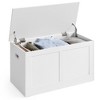 Farmhouse Style Storage Chest and Shoe Bench with Safety Hinges - Versatile Storage Solution, 15.7 x 31.5 x 18.3 Inches - 2 of 4