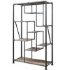 ORRD Industrial Bookshelf with 8 Tiers, Antique Oak & Sandy Gray Finish, Metal Pipe Frame Storage Shelf for Home Office - 3 of 4