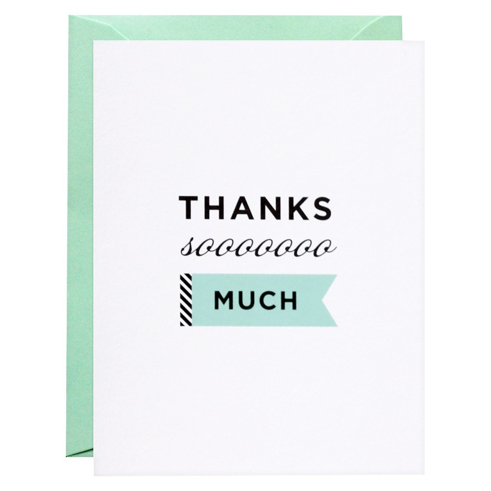 8ct "Thanks Soooo Much" Notecards: meant to be sent, Thank You Cards Pack, Multicolor, Includes Envelopes, Blank Inside