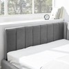 Full Size Upholstered Tufted Bed Frame with Backrest & Armrests, Velvet Sofa Bed for Bedroom or Living Room, Gray/Beige/Black - ModernLuxe - 3 of 4
