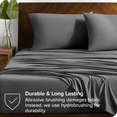 Full Gray Microfiber Stretch Knit Deep Pocket Sheet Set
