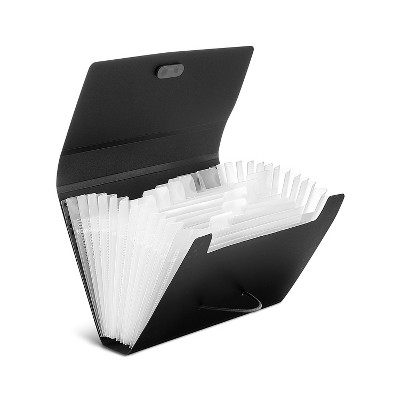 Accordion Paper Organizer Coupon Expanding File Folder Plastic Box A4  Binder Document Boxes Lid Expandable