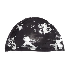 Unique Bargains Nylon Martial Arts Pattern Swim Cap Black White 1 Pc - 1 of 4
