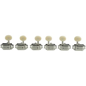 Kluson 3 On A Plate Deluxe Series Oval Plastic Double Line Logo Tuning Machines Nickel - 1 of 1