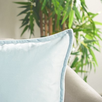 Powder Blue Plush Polyester 18" Square Bed Pillow